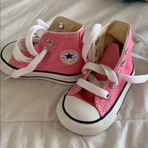 pink high top converse baby